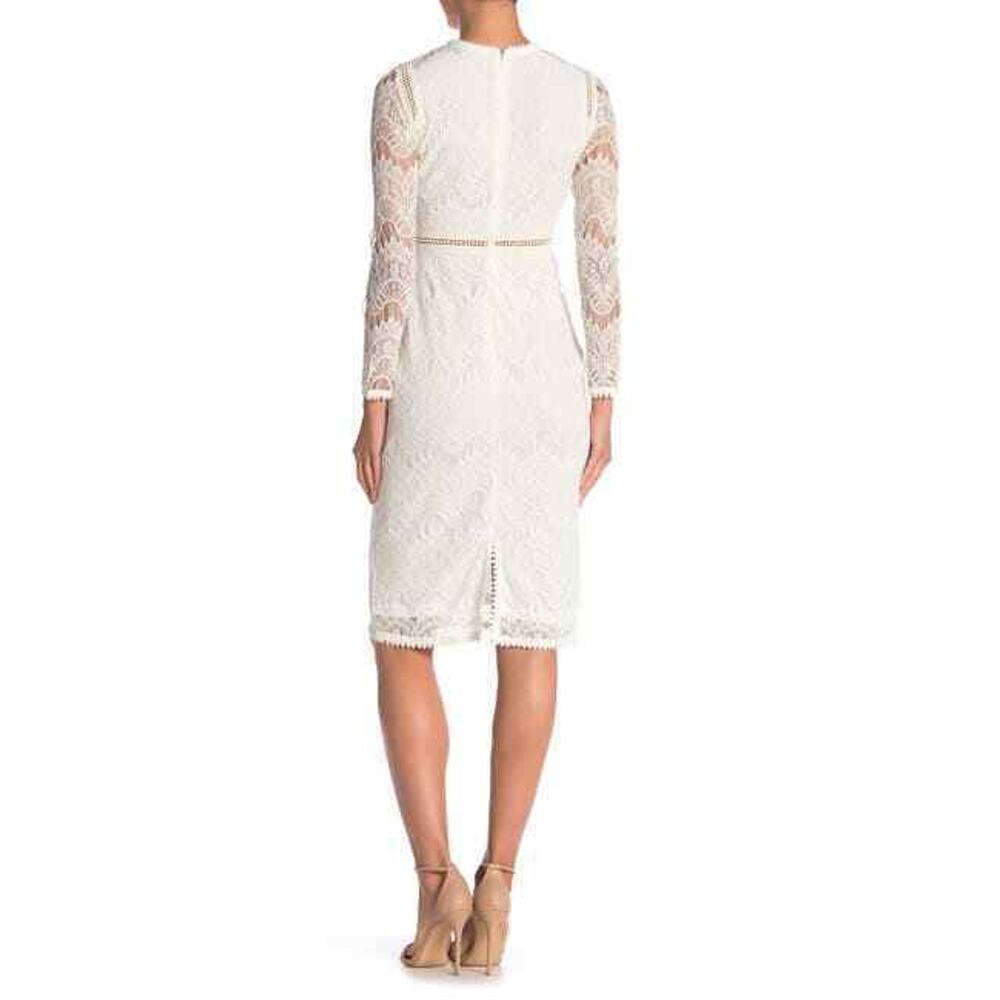 Love by Design Long Sleeve Lace Lined Midi Dress - Picture 2 of 8